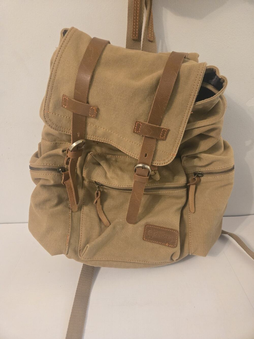 Gearonic Brown Canvas Backpack Used Good Condition